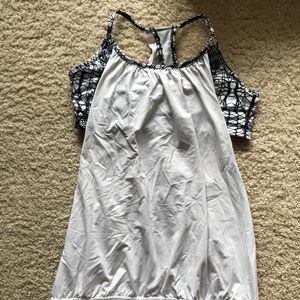 Lululemon No Limits Tank Size 8 Black/White Lace